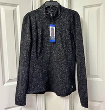 Spyder Ladies' Fleece Printed Half Zip, Black Tonal (Abstract)