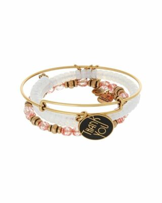 Alex and Ani Set of 3 SOUK ROSE THANK YOU Jewel Wrap Bracelet banglesA14RL30RG