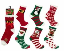 6 Pairs Christmas Socks Snuggle Toes Cozy Socks Novelty Bed Socks Women Uk 4-8