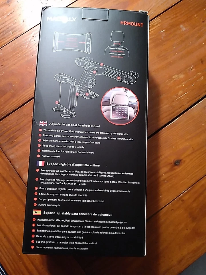 Macally Car Headrest Tablet/Smart Phone Holder, Adjustable - Image 3 of 4