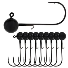Reaction Tackle Ball Jigs (10-Pack) – Premium Round Jig Heads for Soft Plastics