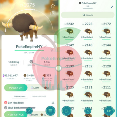 100x Bouffalant Instant Tr d e | Pokémon Go