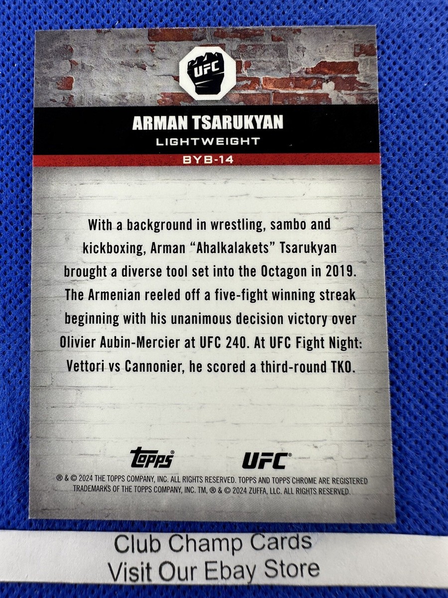 Carte Arman Tsarukyan Topps Chrome UFC 2024 - Prism Hyper Refractor Parallèle #20