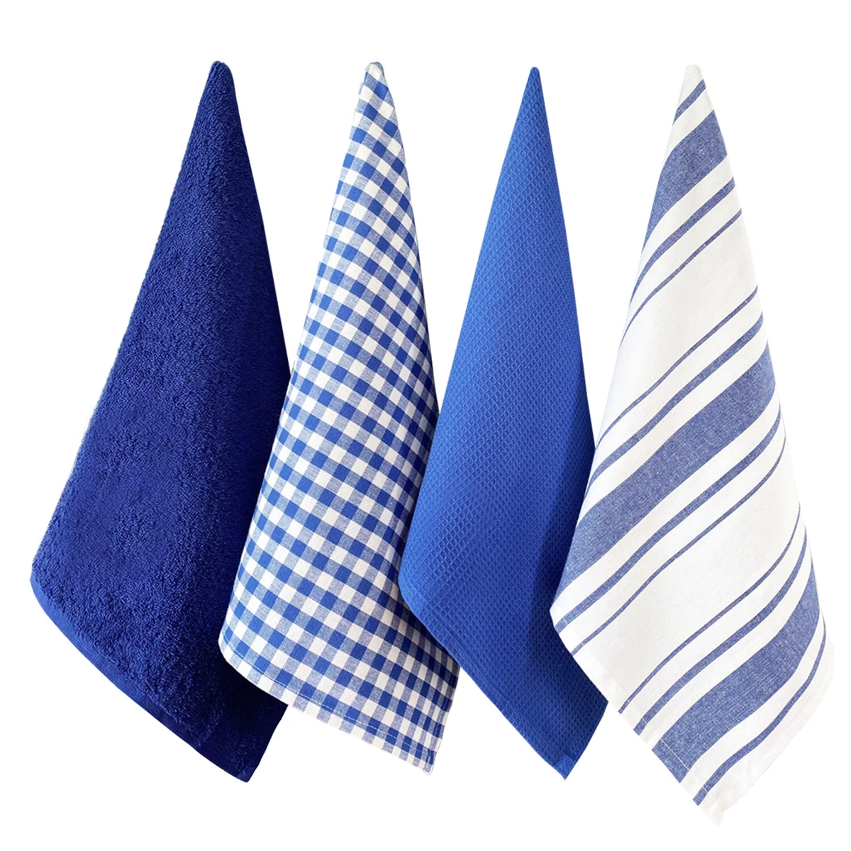 Cotton Kitchen Towel Set with Hanging Loop Terry Waffle Flat