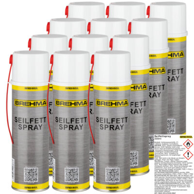12x BREHMA Seilfett Zahnradfett Drahtseilfett Spray Ketten Hohlraumversiegelung