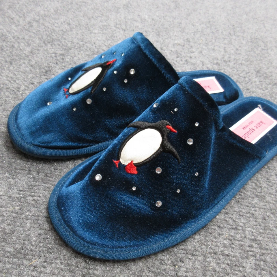 Zapatos Kate Spade para mujer talla 9 B azul marino pingüinos estrás zapatillas de terciopelo sin cordones Foto 3 de 4