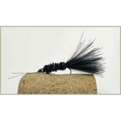 Damsel Fliegen, Forellenfliegen, 3 x Black Kick Ass Damsel, Größe 10 Beste Angelfliegen