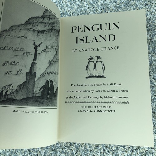 Penguin Island Anatole France Heritage Press 1975 w/ Sandglass
