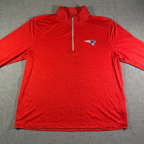 NFL New England Patriots 1/4 Zip Pullover Mens XL Red Lightweight Team Apparel