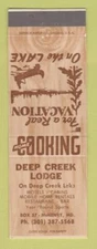 Matchbook Cover - Deep Creek Lodge Laka McHenry MD