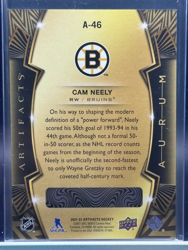 2021-22 Upper Deck Artifacts Cam Neely UNSCRATCHED Aurum Legends #A-46 Bruins - Picture 2 of 2