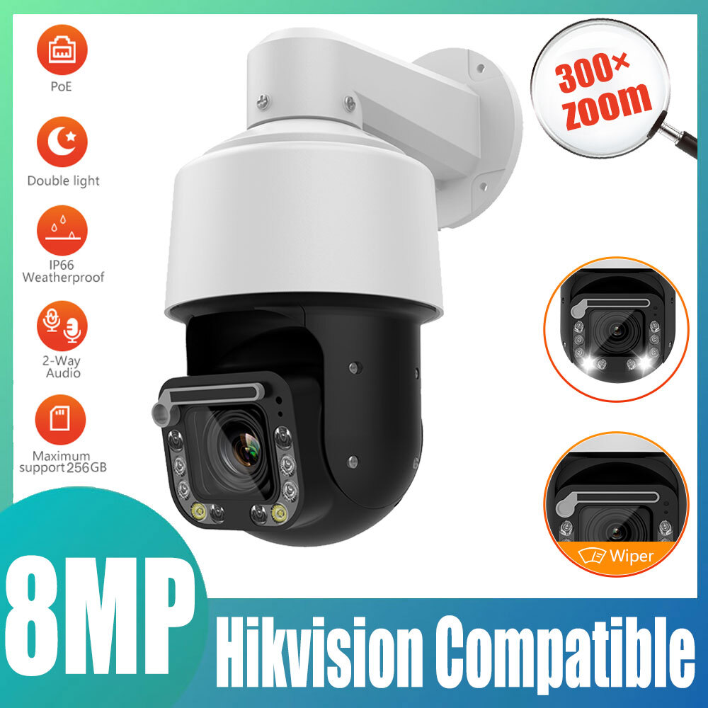 Hikvision Compatible 8MP 4K Full color 300x Zoom High Speed Dome