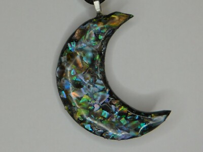 Crescent Moon Pen Shell Necklace. Handmade.