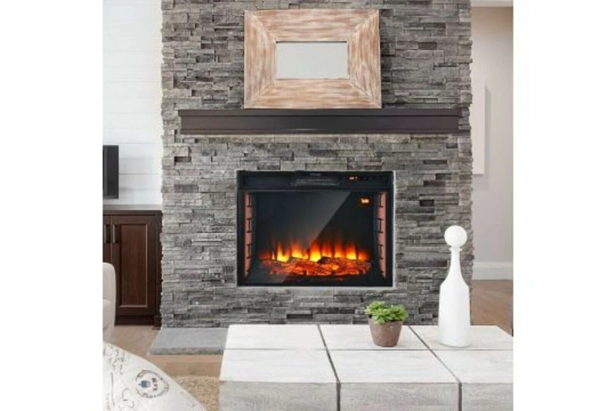 LED Backlit Fireplace Electric Fire Insert Surround Wall Flame Heater  Remote DE | eBay