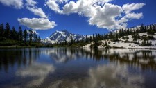Landscape nature r lake clouds water Custom Gaming Mat Desk