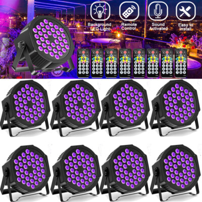 8X UV 36LED DMX Strahler PAR Schwarzlicht Bühnenlampe DJ Disco BüHnenbeleuchtung