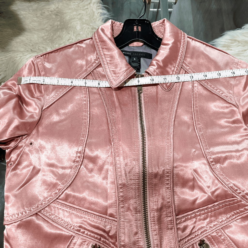 Marc Jacobs Pink Satin Moto Jacket Women's Size 8 | eBay