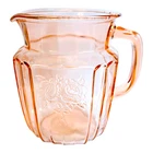Vintage Mayfair "Open Rose" Pink Depression Glass Water Pitcher, 6"