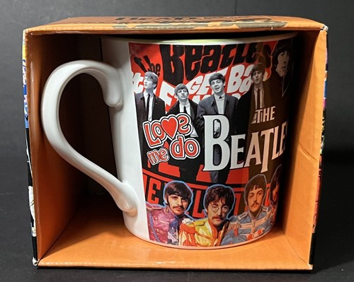New 2016 The Beatles Apple Corp Vandor Album Collage Ceramic 12oz Coffee Mug - Picture 2 of 13