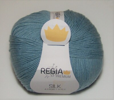 100gm ball Regia Premium SILK BLEND 4ply Fingering Sock yarn #00060 PASTEL TURQ