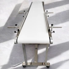 Double Guardrail 82.7x7.8inch PU Belt Conveyor System 120W for Packing Shipping