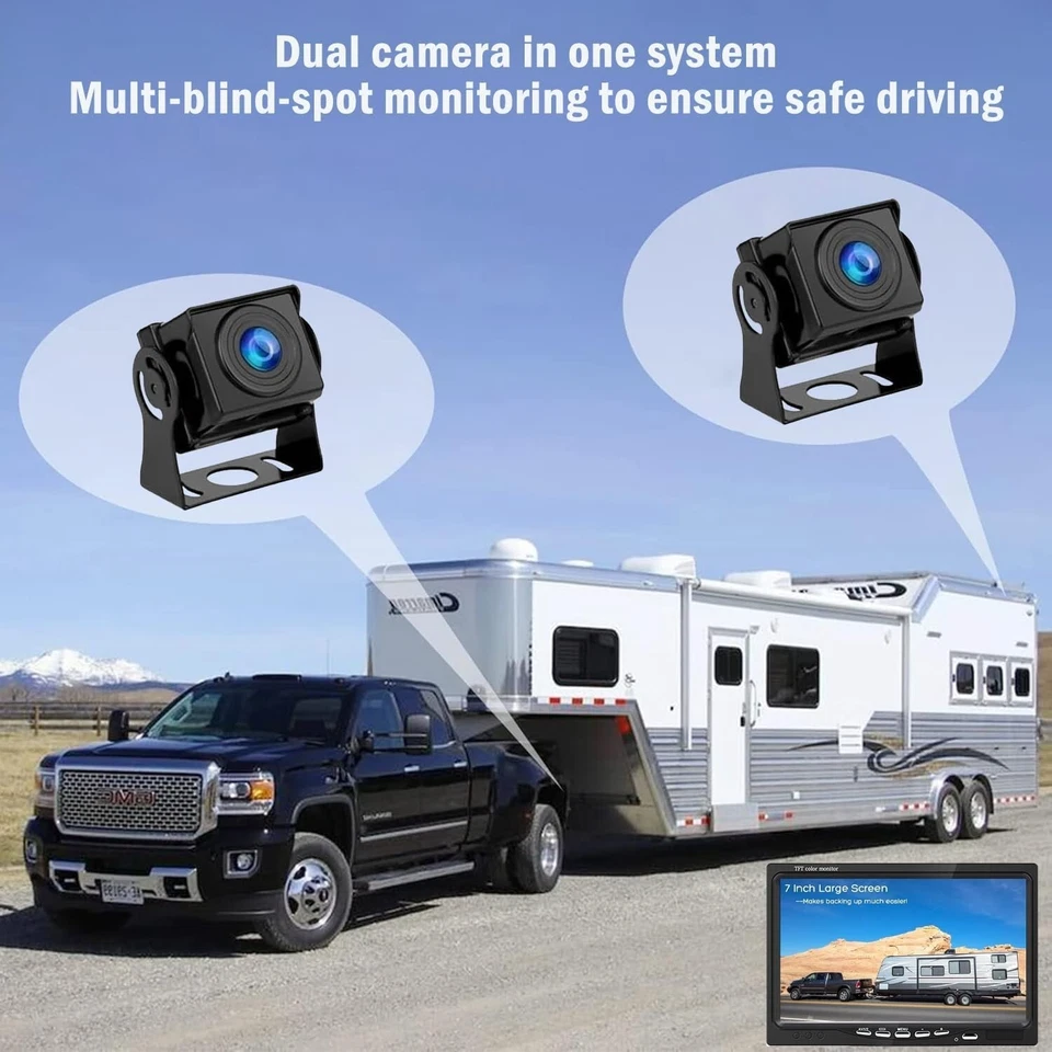Kit 2 Caméras de Recul filaires 1080P HD – Écran LCD 7″, 140° -BEYI - Photo 2/4