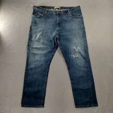 Wrangler Relaxed Fit Straight Leg Blue Denim Jeans Mens Size 42x30