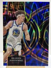 2023-24 Panini Select Brandin Podziemski RC /99 Premier Level Blue Tectonic