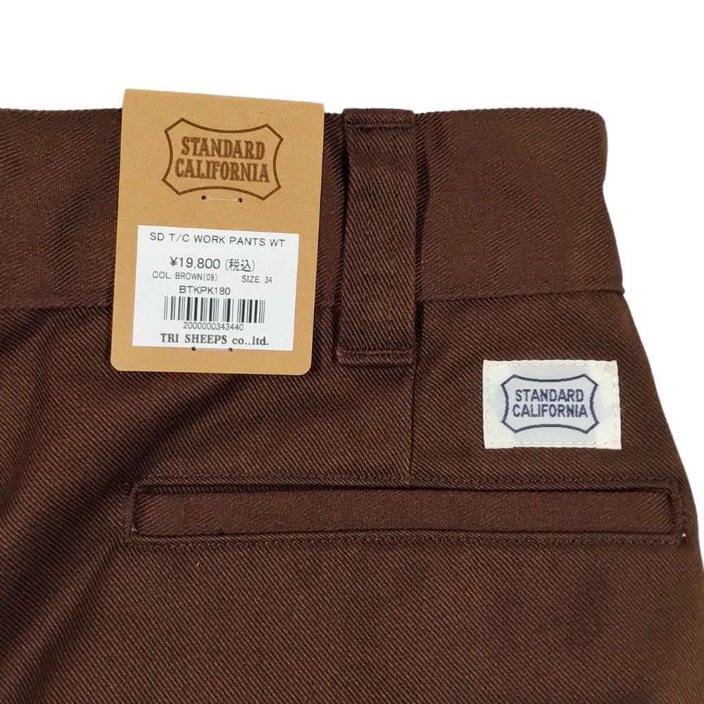 STANDARD CALIFORNIA SD T/C WORK PANTS WT Brown 34 Genuine