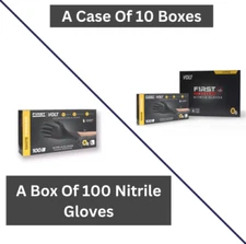 First Glove Black Industrial Disposable Nitrile Gloves 6 Mil Latex & Powder Free
