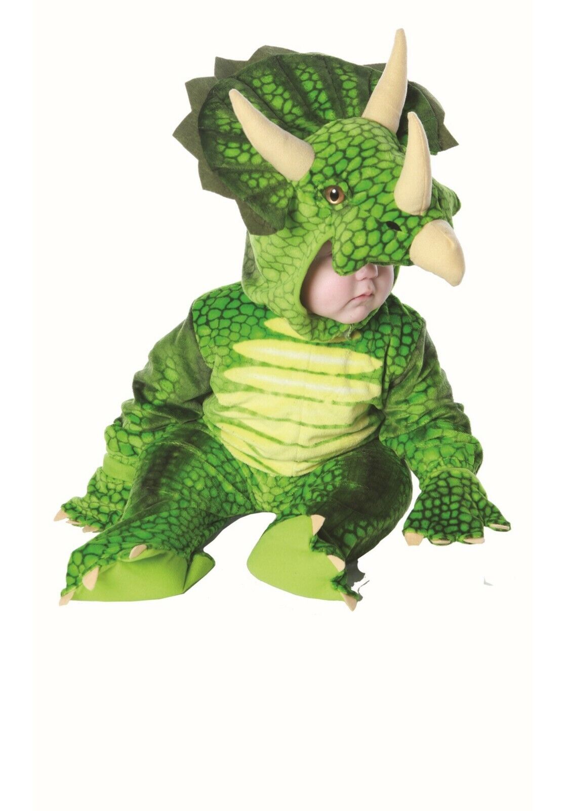 Child Kids Toddler Green Triceratops Dinosaur Costume SIZE 18/24