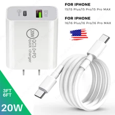 TrustFast Type C To USB C Fast Charge Cord PD Cube For iPhone 15 16 iPad Samsung