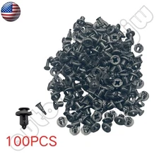 100Pcs Bumper Clips 10mm Hood Fender Push Rivets Retainer Fasteners For Honda