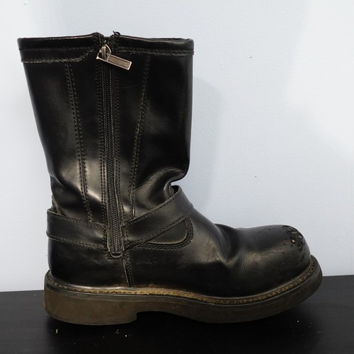 Harley Davidson Boots Mens 8 Black Leather Slip & Oil Resistant Motorcycle Gear - Picture 11 of 17