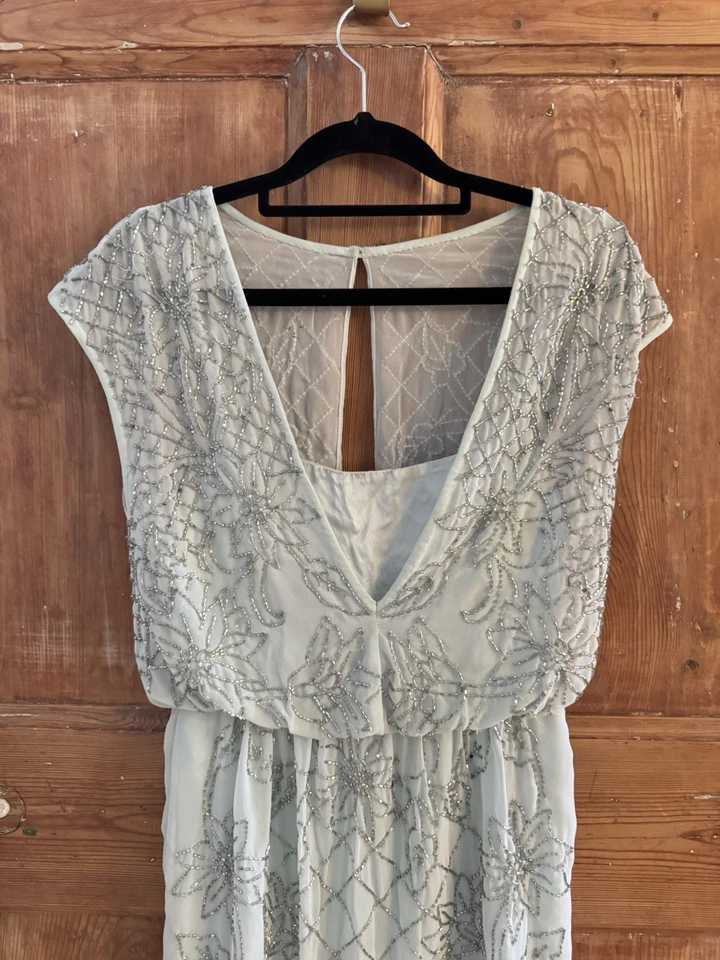 Needle & Thread Aura Embellished Mini Dress UK 6 Ice Blue Party Cocktail - Image 3 of 4