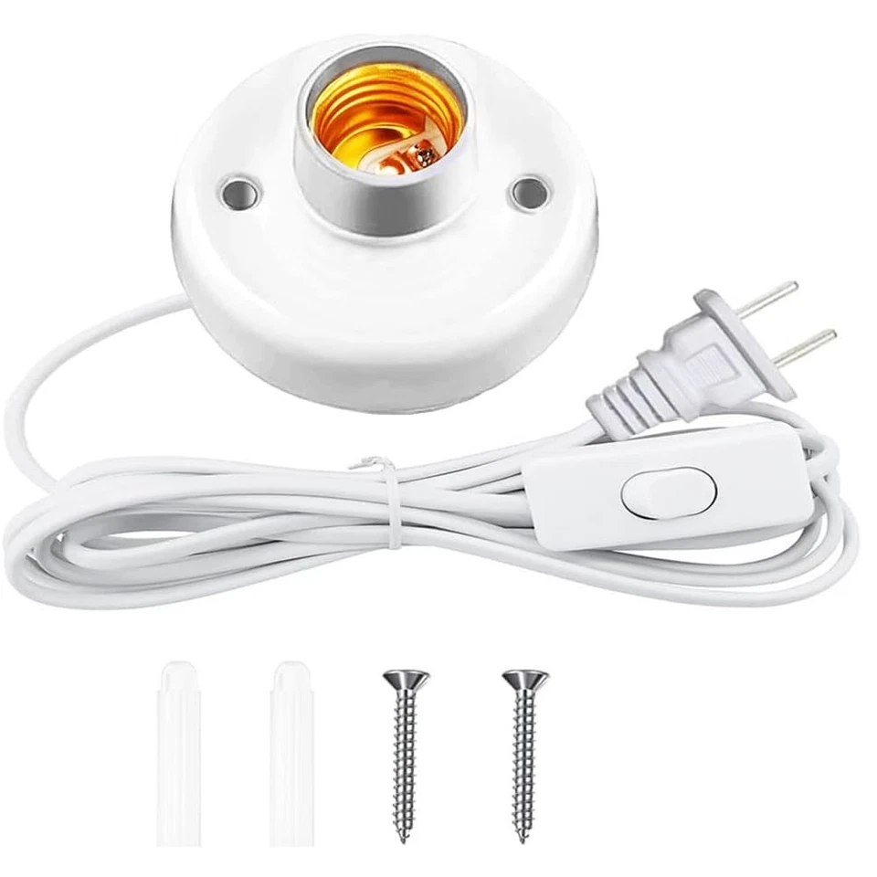 Versatile 15FT Plug-In Light Socket with Durable Cord and Easy Control Switch - Image 3 of 4