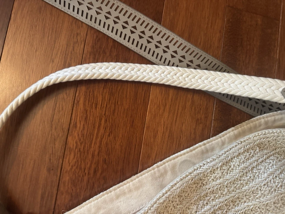 Bolso Hobo Stella And Dot Ellie Metálico/Paja Bandolera Correa 2 Vías Foto 4 de 4