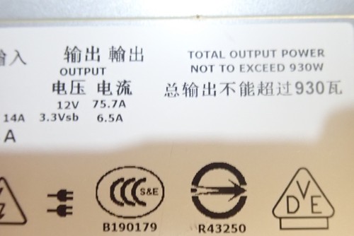 Dell 7000815-000 Power Supply 50/60Hz Input 100-240V HIPOT 14A - 第 3/12 張圖片