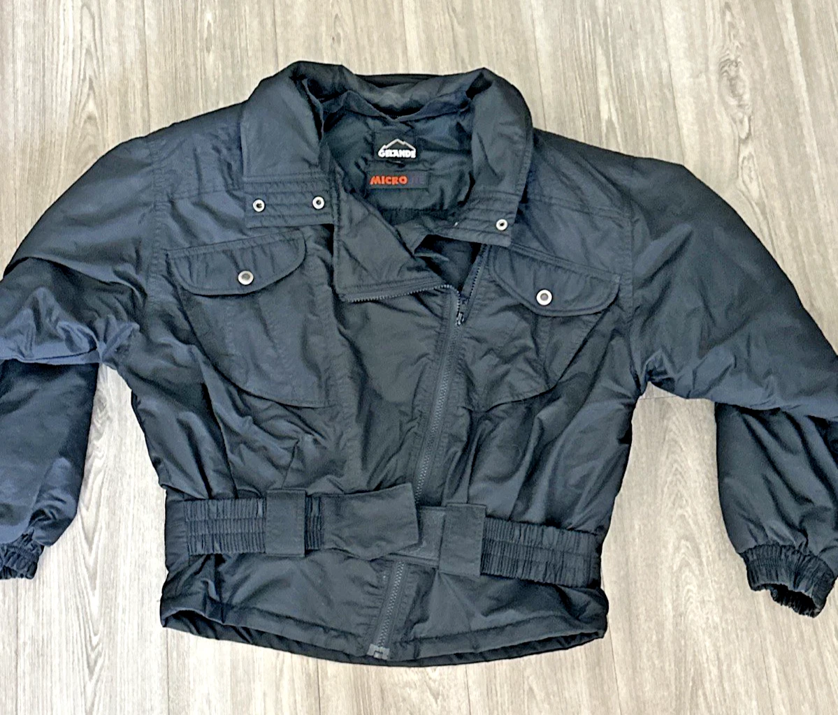 Gelande Micro Lite anorak ski jacket Black Bomber Style VTG