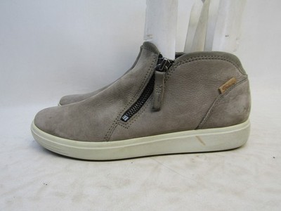 Ecco Size 38 EUR Gray Suede Ankle Zip Fashion Boots Bootie