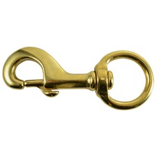 1-1/4" x 4-3/4" Brass Swivel Bolt Snap Hooks 2 pcs. 