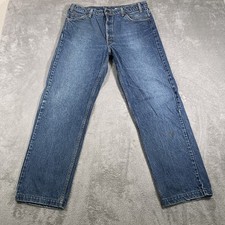 Vtg Levis 505 Orange Tab Jeans Men 36x31 Blue Regular Fit Straight Leg 90s READ
