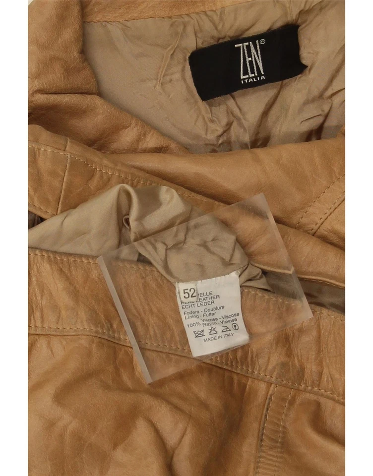 Chaqueta de cuero para hombre ZEN IT 52 XL cuero marrón DS78 Foto 4 de 4