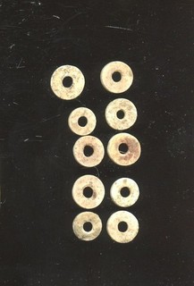 Indian Artifacts 10 Fine Drilled Shell Beads Glovers Cave Site
