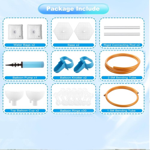 1.5m&2.5m Balloon Arch Kit Column Frame Garland Adjust Arch Stand Wedding Party - Picture 7 of 15
