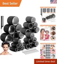 4 Size Heatless Hair Rollers with 12 Clips - Perfect for All Hair Types