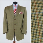 Mens Vintage BURBERRYS Tweed Jacket 42S US Check Green Wool Sport Coat Blazer