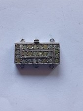 Vintage Ancien Fermoir De Bracelet Ou Collier Poinçon Losange Avec Petit...