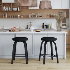 Swivel Bar Stools Set of 2, Counter Height Backless 26  Bar Stool, Fabric Upho