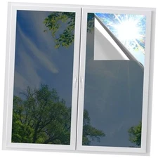  One Way Window Film Daytime Privacy Window Tint 35.4" x 157.4" Black Silver